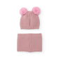 Set Girl in Tricot Rosa – Berretto con Orecchiette e Scaldacollo