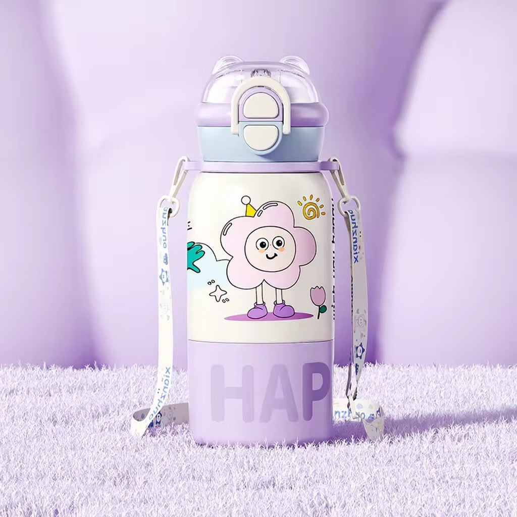 Borraccia Termica Bambini 500ml  – Acciaio Inox  3 in 1 con cannuccia