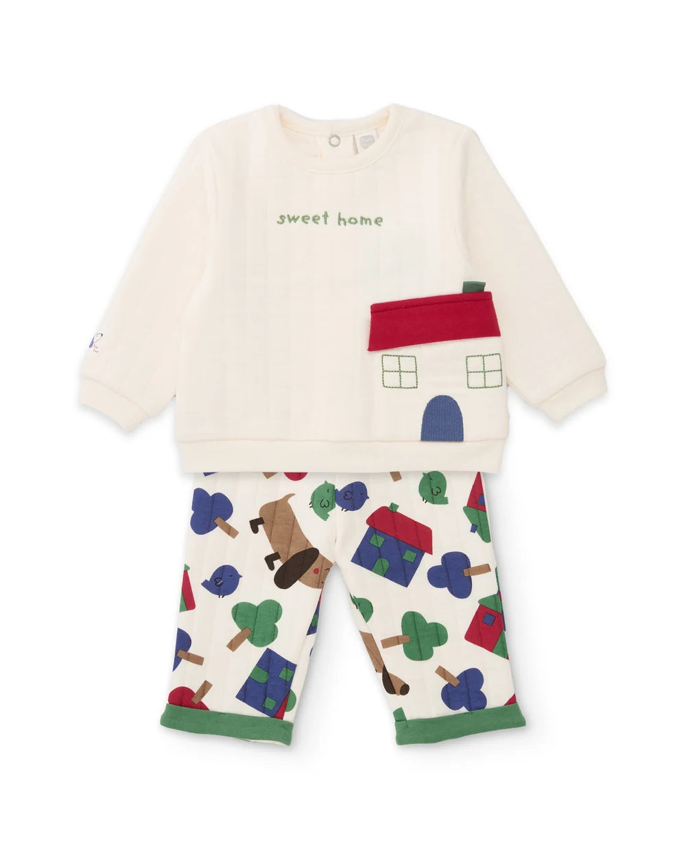 Completo neonato felpa e pantaloni fantasia Sweet Home - Newborn
