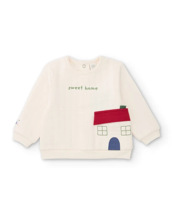 Completo neonato felpa e pantaloni fantasia Sweet Home - Newborn