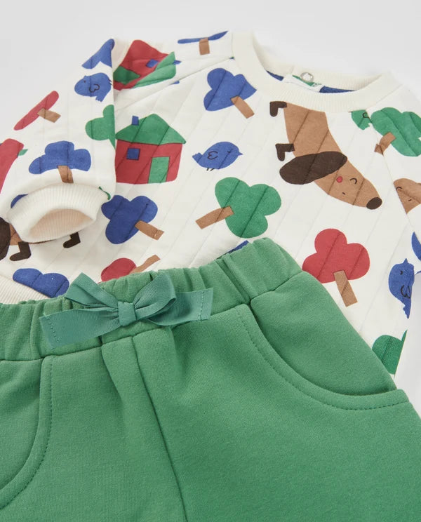 Completo neonato felpa e pantaloni fantasia Sweet Home - Newborn