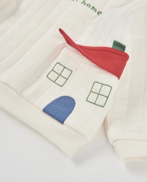 Completo neonato felpa e pantaloni fantasia Sweet Home - Newborn