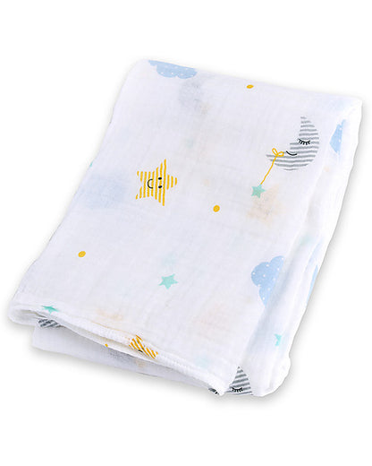 Copertina Swaddle in Mussola di Cotone 120x120 – Morbida, Traspirante e Multiuso