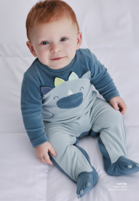 Tutina neonato in ciniglia con animaletto - Newborn