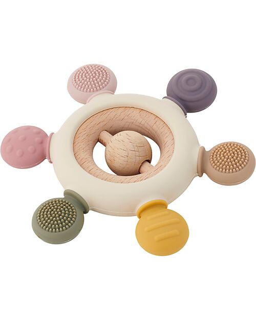 Massaggiagengive con Sonaglio TickiT – Silicone Alimentare e Legno Naturale