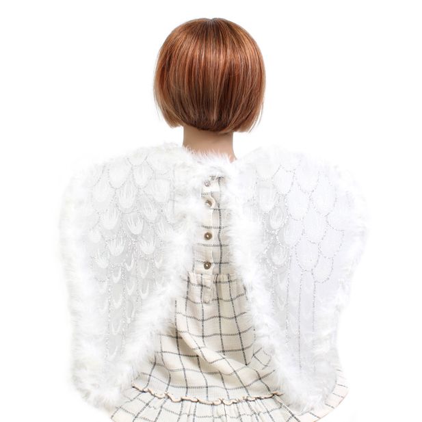 Ali d’Angelo Bianche con Glitter e Piume – Inca