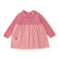 Vestitino in maglia rosa con cuore ricamato- Newborn