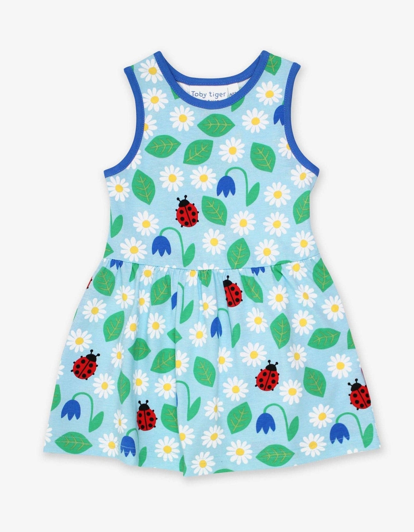 Abito estivo bambina in cotone biologico con stampa di coccinelle e fiori - girl