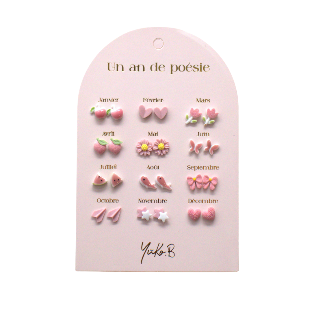 Orecchini Bambina - Un anno di poesia rosa