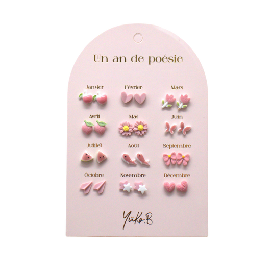 Orecchini Bambina - Un anno di poesia rosa