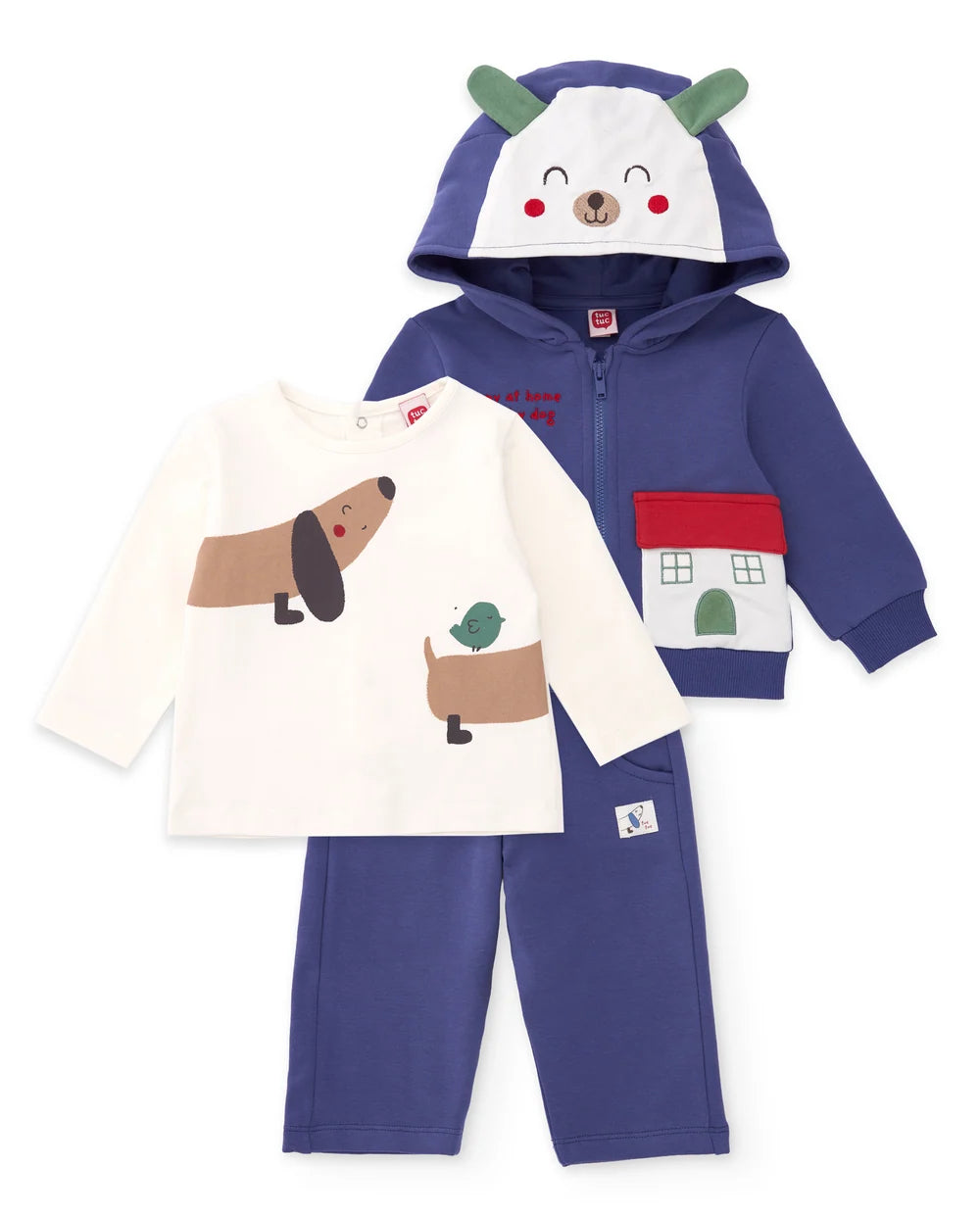 Completo Newborn 3 Pezzi con Felpa, Maglietta e Pantaloni