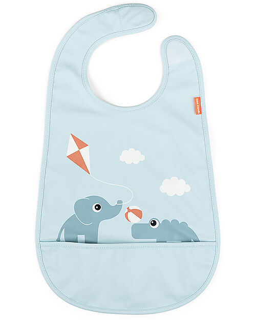 Bavaglino impermeabile con tasca – Design Happy Clouds