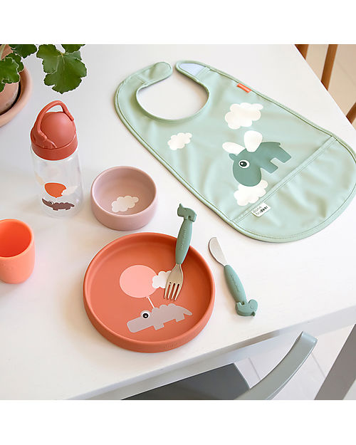Bavaglino impermeabile con tasca – Design Happy Clouds