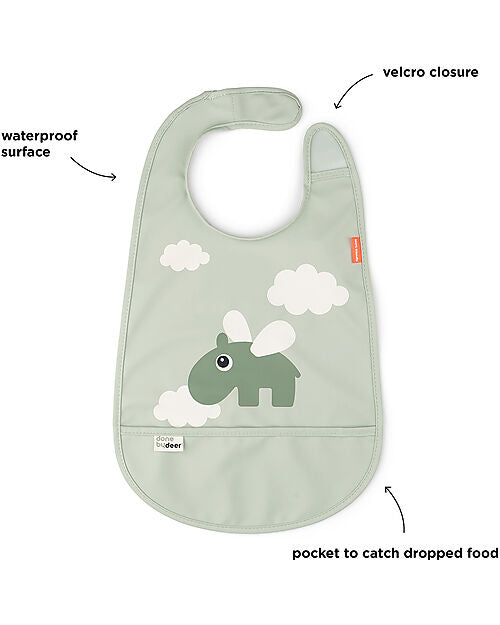 Bavaglino impermeabile con tasca – Design Happy Clouds