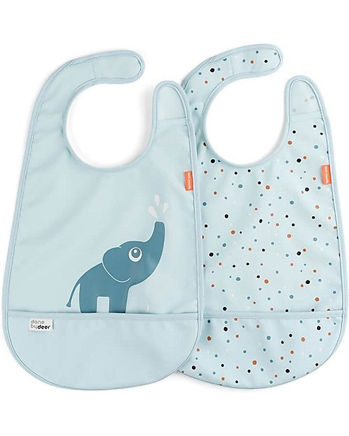 Set di 2 Bavaglini Impermeabili con Chiusura in Velcro- Croco - Done by Deer