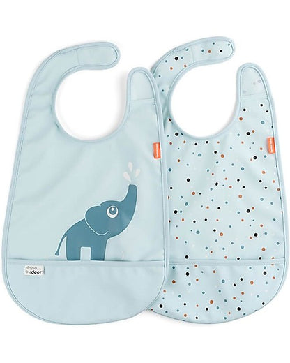 Set di 2 Bavaglini Impermeabili con Chiusura in Velcro- Croco - Done by Deer