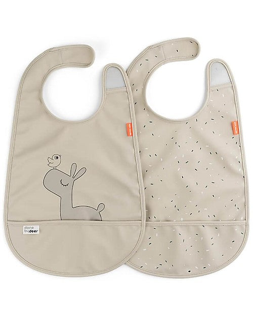 Set di 2 Bavaglini Impermeabili con Chiusura in Velcro- Croco - Done by Deer