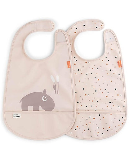 Set di 2 Bavaglini Impermeabili con Chiusura in Velcro- Croco - Done by Deer