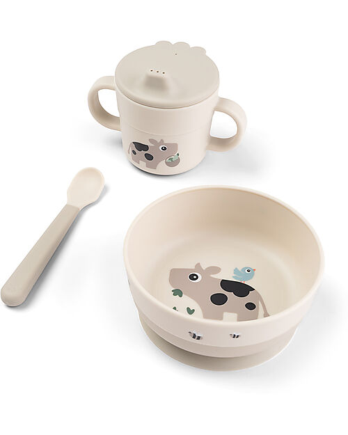 Set pappa Foodie – Ciotola, bicchiere e cucchiaio – Collezione Tiny Farm