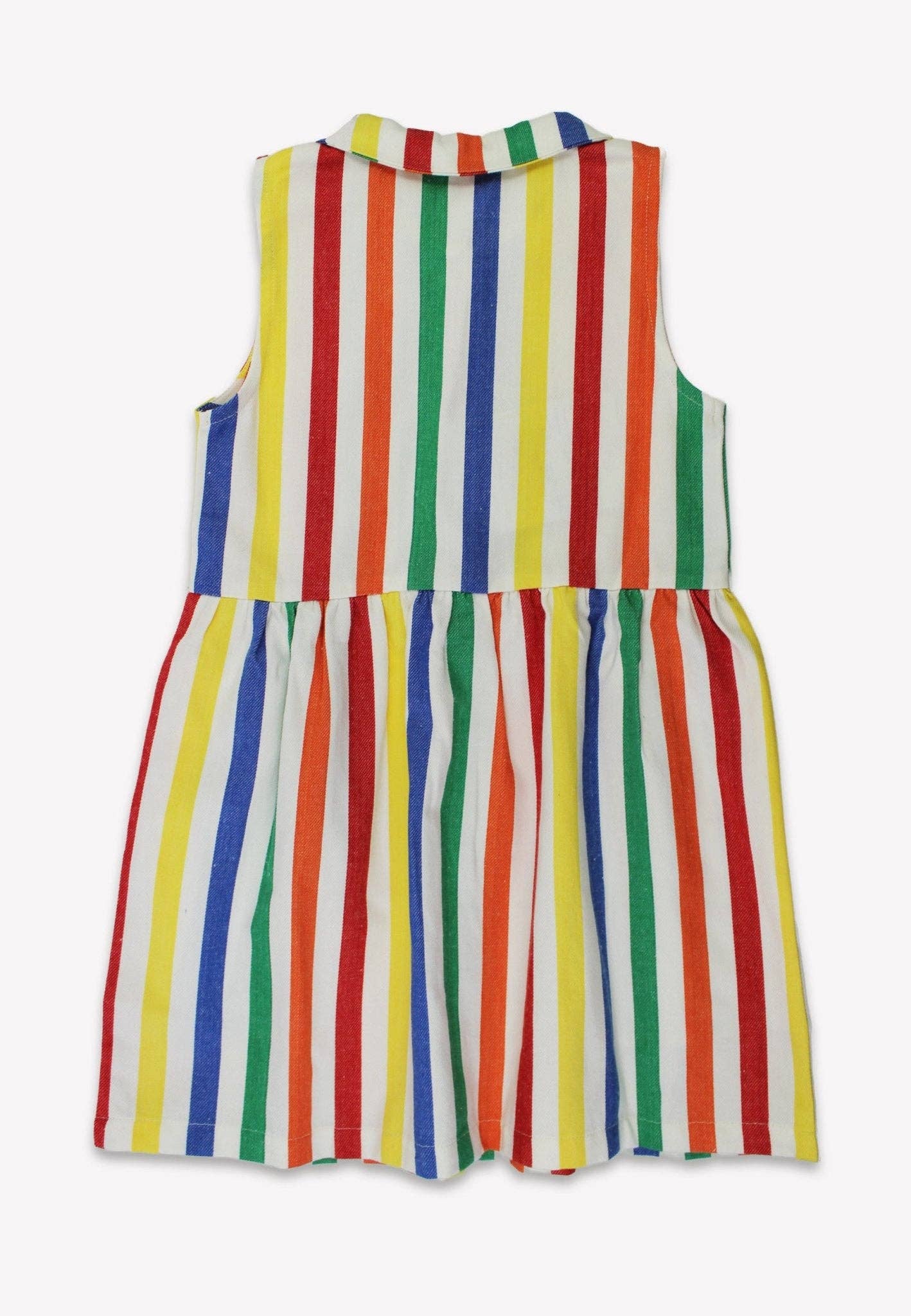 Abito smanicato Girl - cotone biologico con strisce colorate