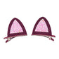 Fermagli per bambina a forma di orecchie con glitter rosa