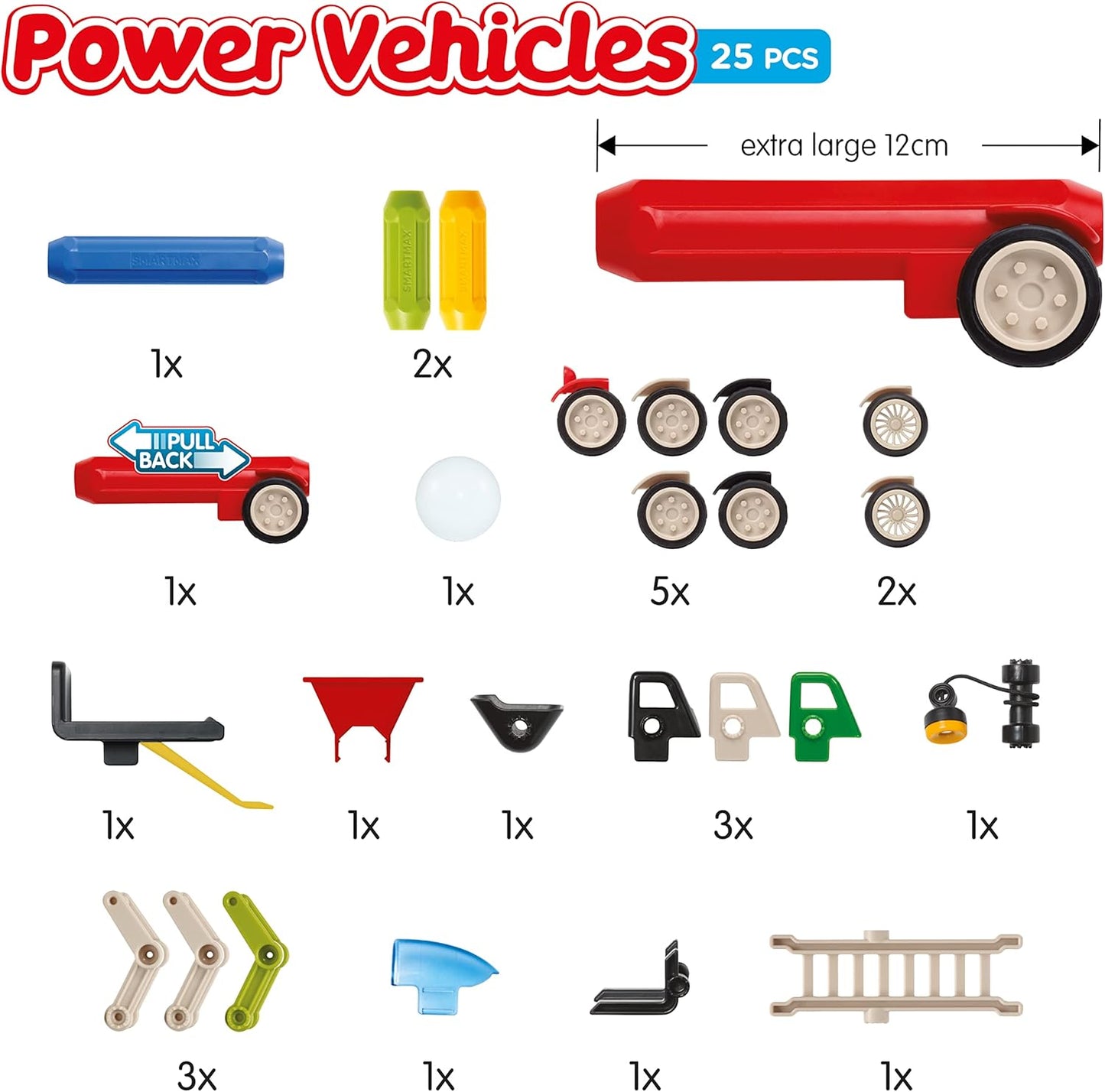 Power Vehicles – Set costruzioni magnetiche 25 pezzi