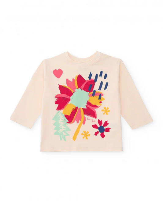 Maglietta a maniche lunghe con stampa floreale - TucTuc Girl