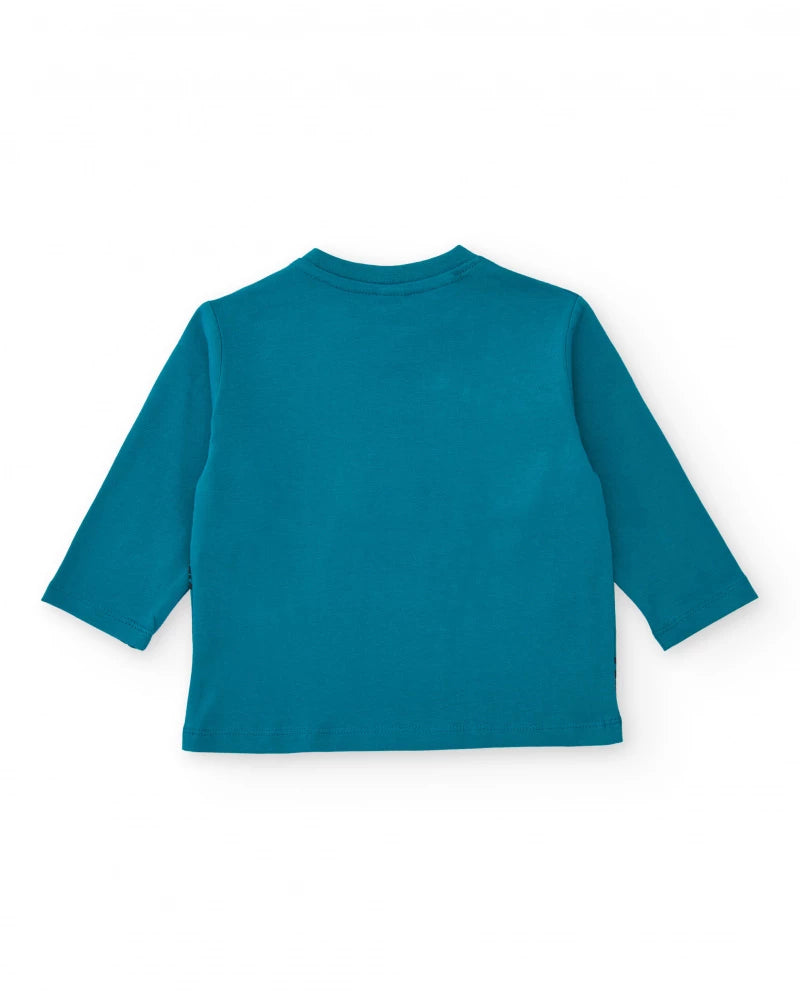 Maglietta a maniche Lunghe con stampa escavatore –   TucTuc Boy