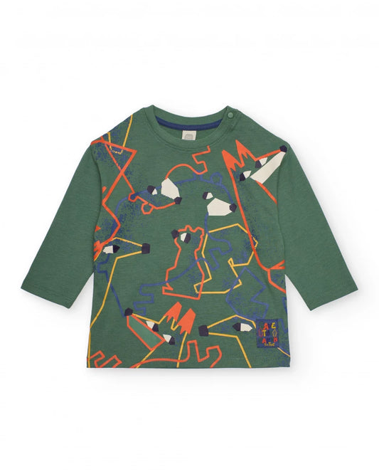 T-Shirt a maniche lunghe con stampa animali – TucTuc Boy