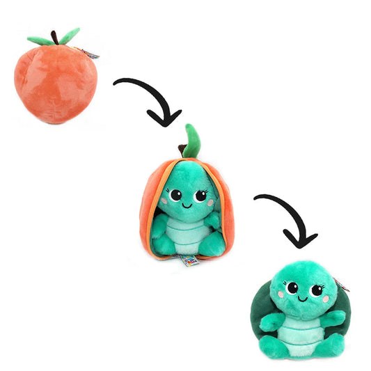 Peluche trasformabile 2 in 1 con zip – Tartaruga/Pesca