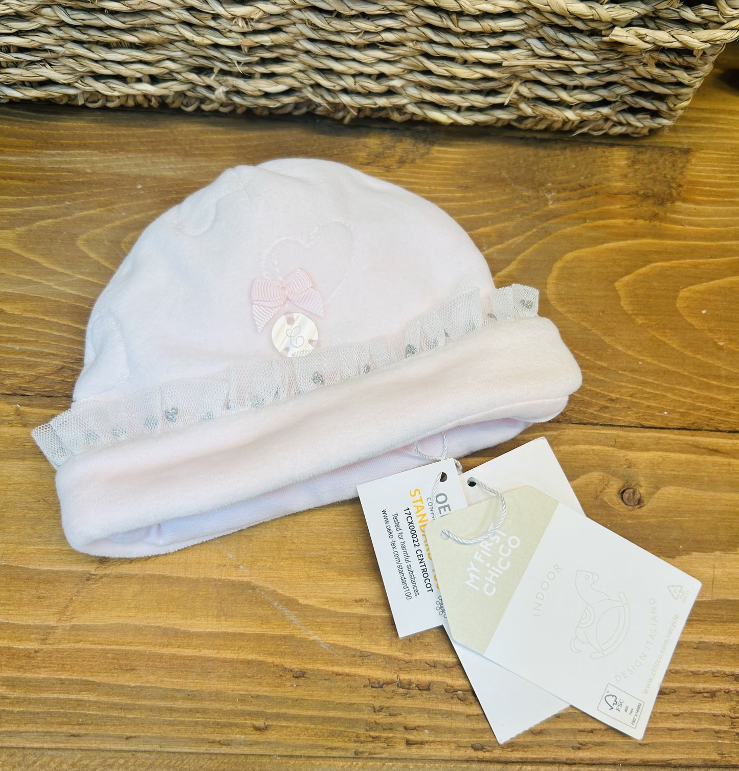 Cappellino Chicco in ciniglia rosa – 1/3 mesi - Second Hand