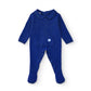 Tutina in maglia azzurra con colletto classico - Newborn