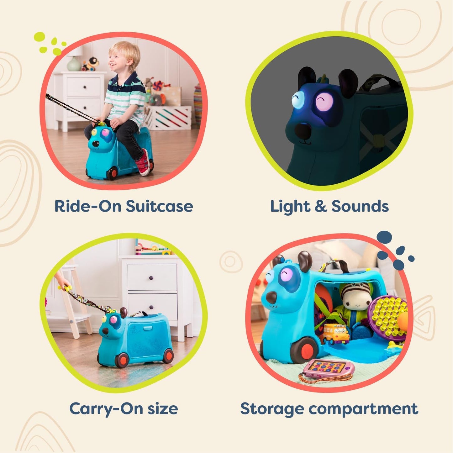 Valigia Cavalcabile bambini - B. Toys On The Gogo – Woofer