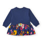 Vestito in maglia Blu Navy con fiori - TucTuc Girl