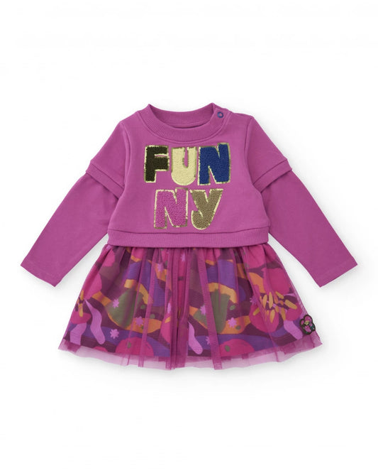 Vestitino in maglia con felpa e tulle  TucTuc Girl – “FUNNY”