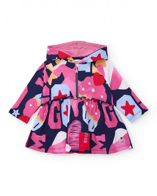 Vestito con cappuccio multicolore girl - Stelle e Lettere