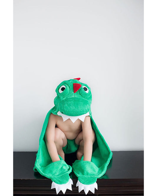Asciugamano Bimbi con Cappuccio – Devin il Dinosauro (100% cotone)