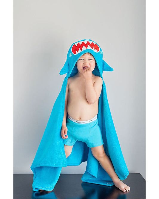 Asciugamano Bimbi con Cappuccio – Sherman lo Squalo (100% cotone)