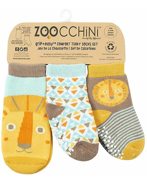 Calzini Antiscivolo Grip+Easy, Pacco da 3 - 0-24 mesi